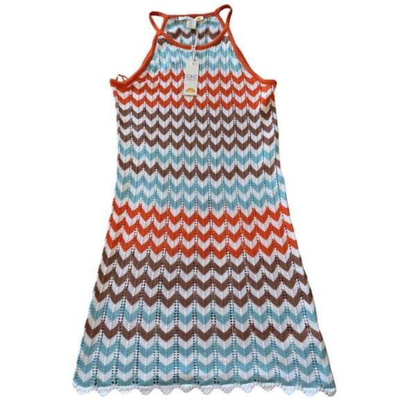 C&C California Other - C&C California Dress Women's Small Multicolor Open Knit Swim Cover Sleeveless